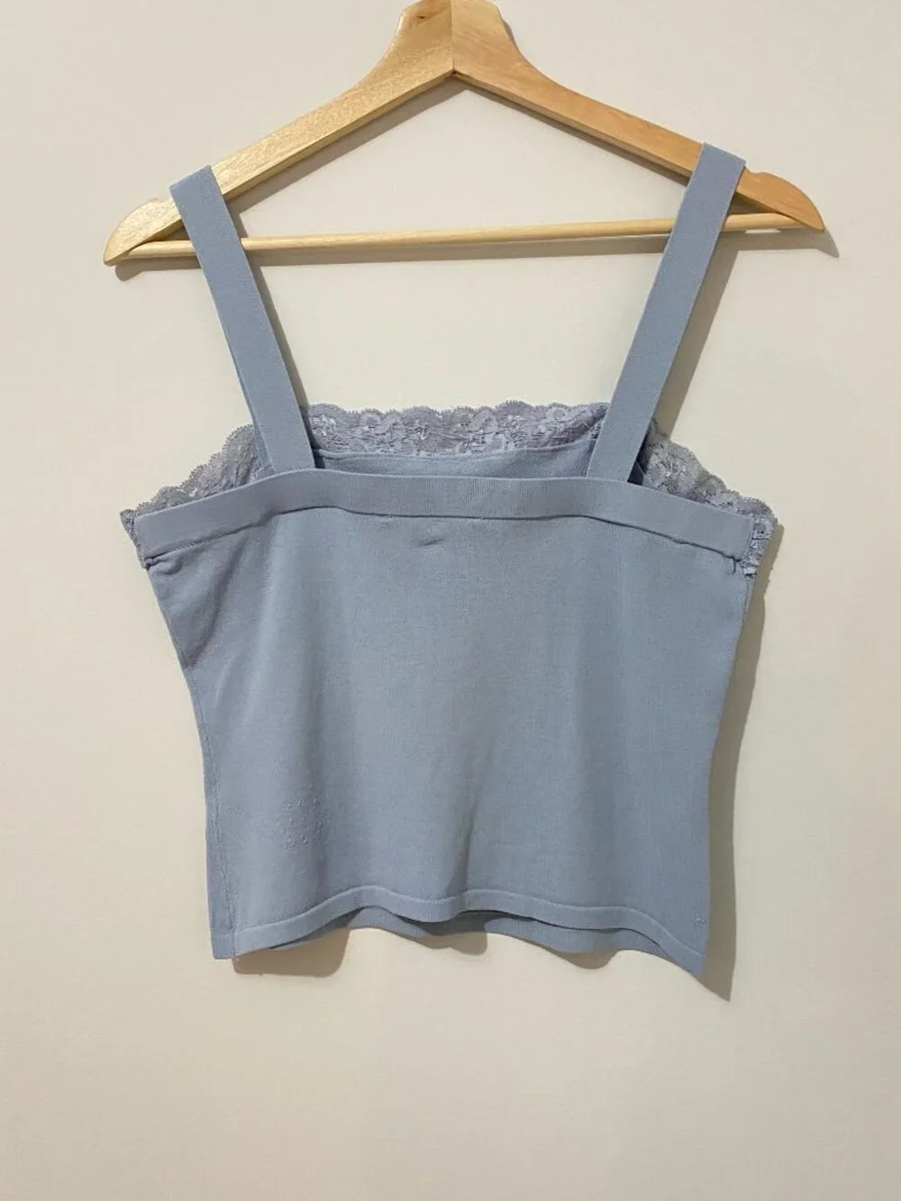 Vintage Beaded Lace Blue Camisole Tank Top Stretch Knit Coquette Feminine Y2K - Picture 7 of 8
